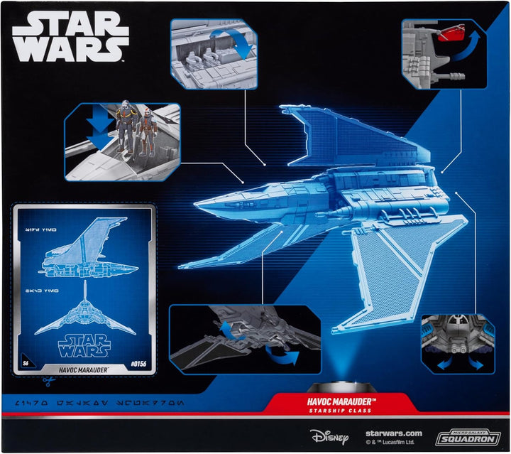 Star Wars Micro Galaxy Squadron Havoc Marauder (Rescue Mission) - 7-Inch Vehicle with Battle Damage and Two 1-Inch Micro Figure Accessories