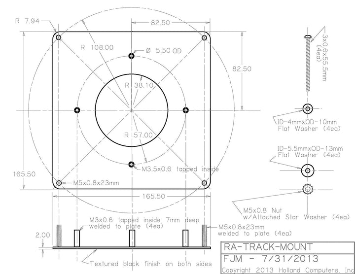 Arcade Game 3 Inch Trackball Metal Mounting Kit, Works with Ra-Track-Ball