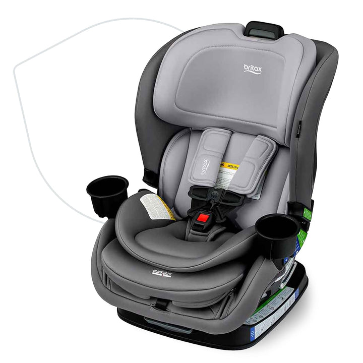 Poplar Convertible Car Seat, 2-In-1 Car Seat with Slim 17-Inch Design, Clicktight Technology, Stone Onyx