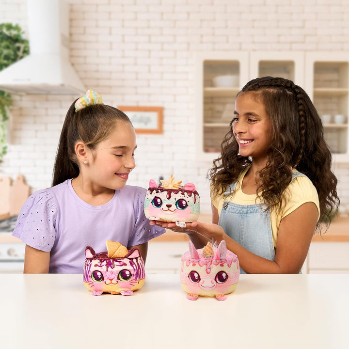 Freezy Cakez. Mix & Decorate Your Plush Best Friend! Place Your Cake Mix in the Freeze and Be Amazed When a Scented, Shivering, Interactive Plush Friend Comes Out. Styles May Vary