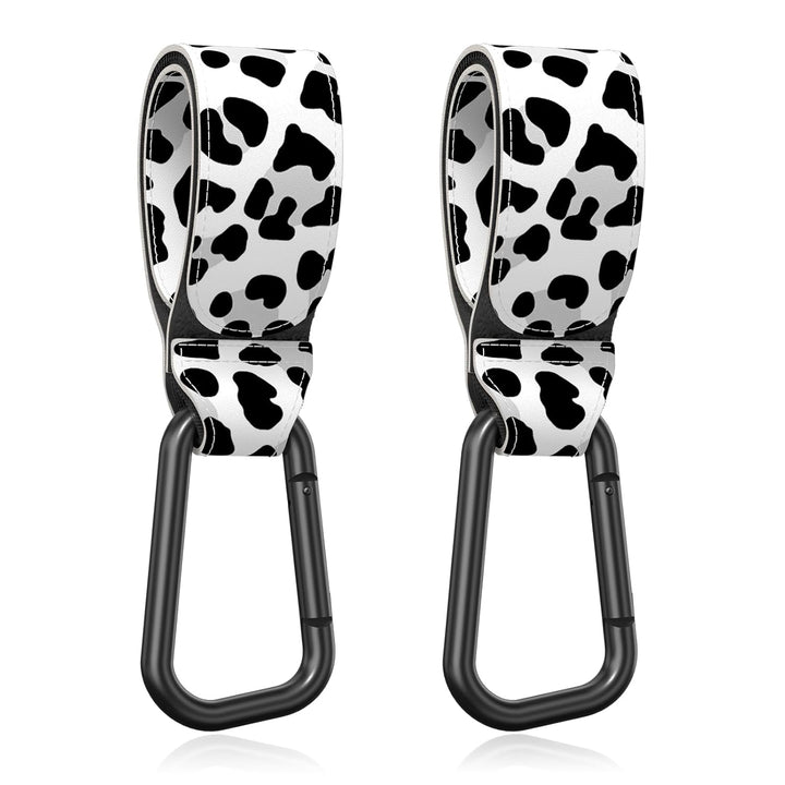 Baby Stroller Hooks for Hanging Bags, Universal Stroller Clips Accessories, Mommy Hook for Diaper Bag, Shopping Cart, Purse, Backpack - 2 Pack, Abstract Leaf