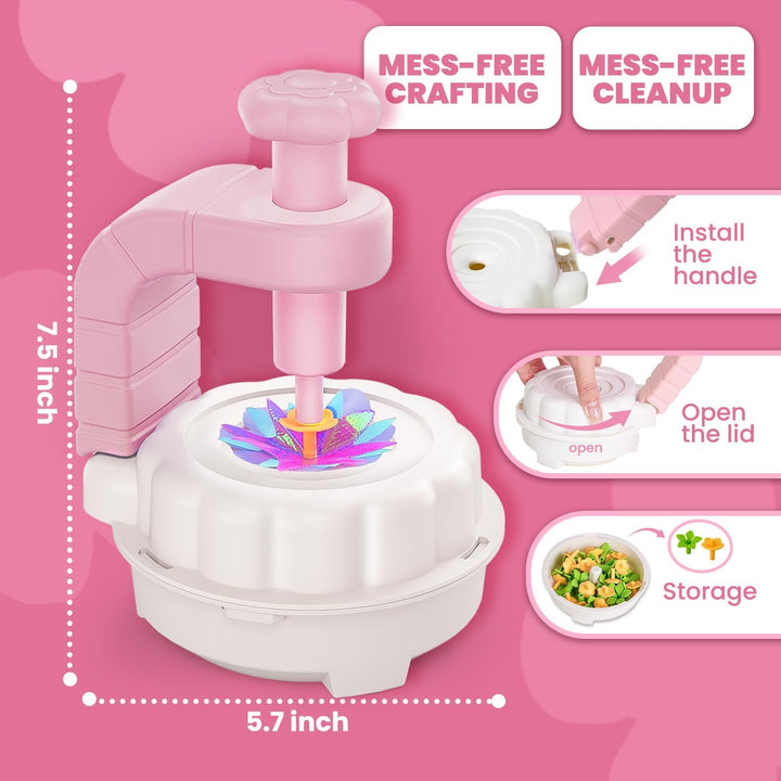 Arts and Crafts for Kids, DIY Fabric Flower Bouquet Craft Kits for Kids Toys, Educational Preschool Learning Detective Toy for Girls 3 4 5 6 7 8 9 10 11 12 Years Old Toddler Birthdays Gift(Pink)