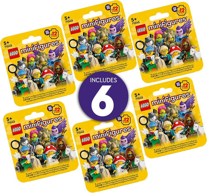 Minifigures Series 25 6 Pack, Mystery Blind Box, Includes 6 Surprise Minifigures, Collectible Gift for Boys, Girls and Kids Ages 5 and Up, 66763