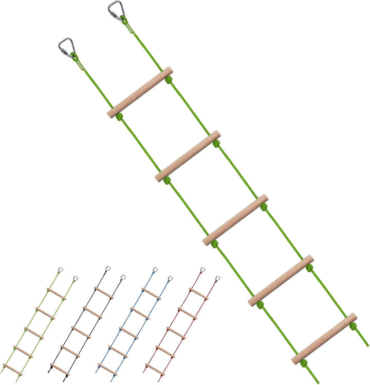 Kids Climbing Rope Ladder, Hanging Ladder for Swing Accessories (2 Hooks)
