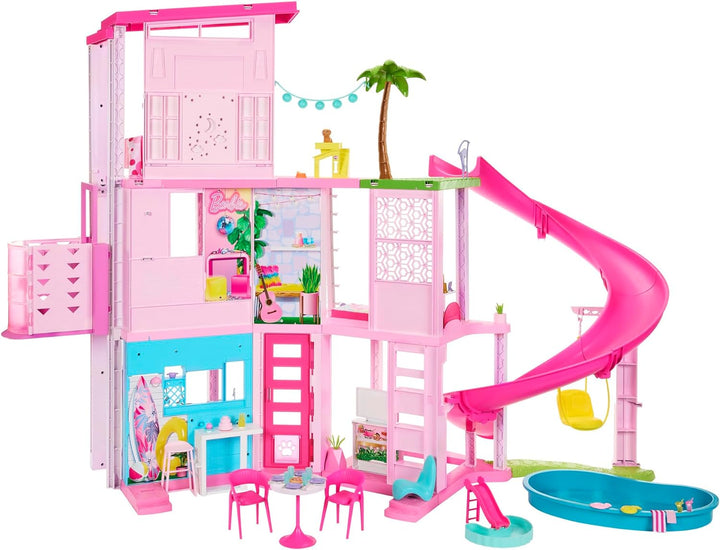 Dreamhouse, Doll House Playset with 75+ Pieces Including Toy Furniture & 3-Story Pool Slide, Pet Elevator & Puppy Play Areas