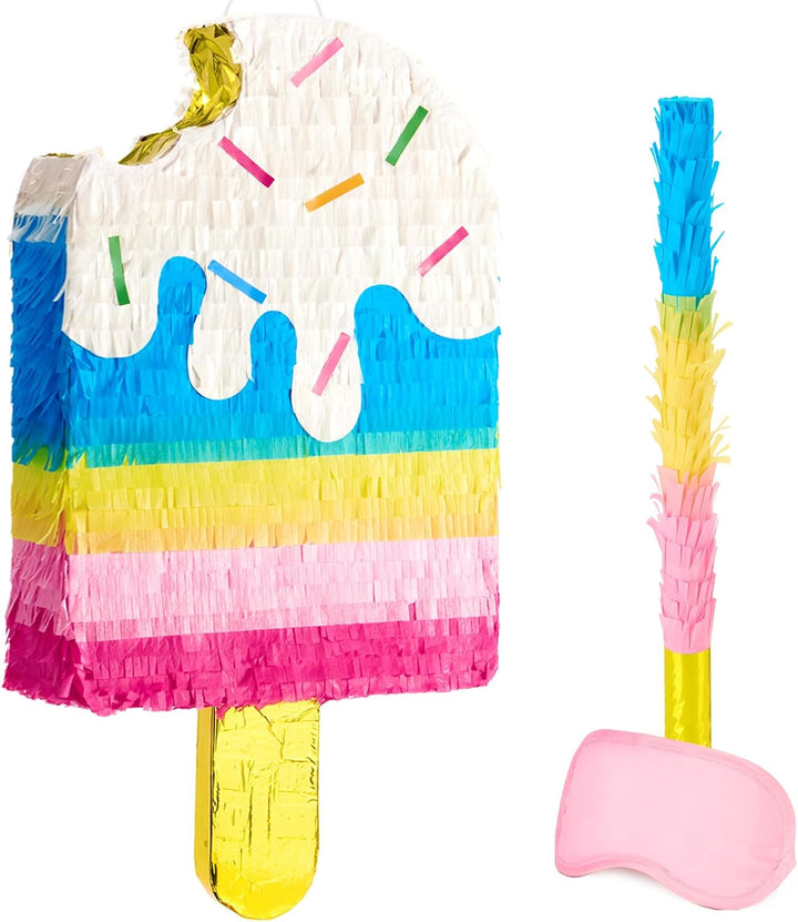 Unicorn Piñata - Unicorn Party Supplies Piñata Bundle with Blindfold and Bat for Girls Kids Rainbow Unicorn Theme Birthday Party Game Decorations (15.7" X 12.2" X 3.1")