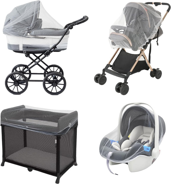 Baby Mosquito Net for Stroller, Perfect Bug Net for Strollers, Bassinets, Cradles, Playards, Pack N Plays and Portable Mini Crib, Baby Insect Netting Cover, White