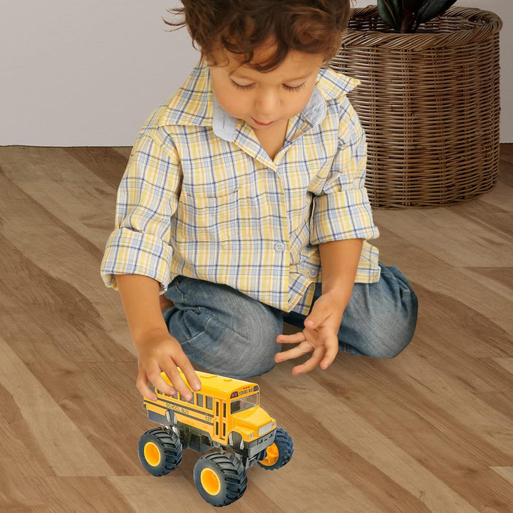 5-Inch Diecast Monster School Bus – Pullback Mechanism Toy Truck with Big Wheels, Play Vehicle Gift for Boys