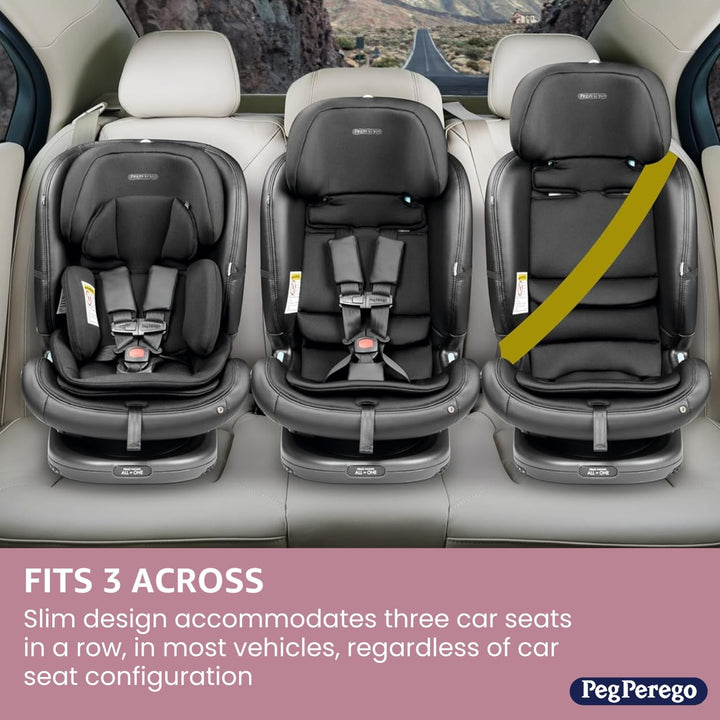 Primo Viaggio All-In-One Convertible Car Seat – Newborn to 10+ Years – 5-120 Lbs – Height Adjustable & Slim, 100% Fr-Free, Made in Italy, Mercury (Grey)