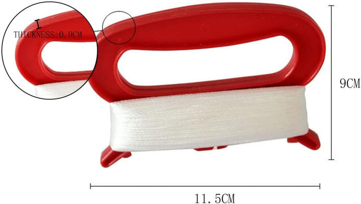 10 Pack Kite String Handle with 98Ft Line Red Mini Kite Spool Flying Accessories for Kids and Adults (L, Width: 11.5CM/4.53 Inch)