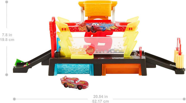 Disney Pixar Cars Color Changers Car Wash Playset with Color Changing Lightning Mcqueen Toy Vehicle, 20-Inches Long, Connects to Other Sets