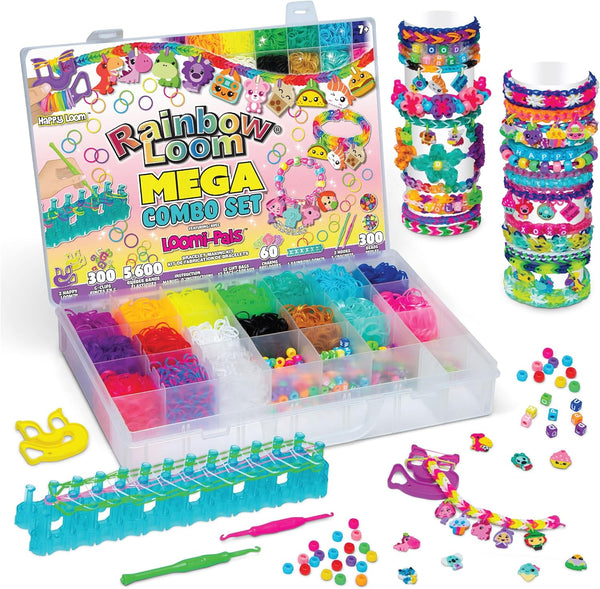 ® Loomi-Pals™ MEGA Combo Set, Features 60 Cute Assorted LP Charms, the New RL 2.0, Happy Looms, Hooks, Alpha & Pony Beads, 5600 Colorful Bands All in a Carrying Case for Boys and Girls 7+