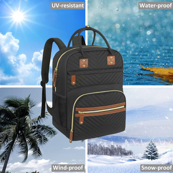 Diaper Bag Backpack for Women Large Capacity with Insulated Pockets Multifunctional Diaper Bags for Baby Girl Boy Waterproof Baby Bags for Mama Maternity Travel Bag Black