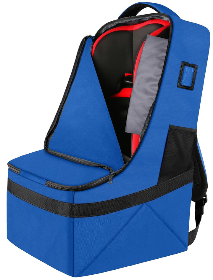 Padded Car Seat Travel Bag Backpack for Airplane, Heavy Duty Car Seat Bags for Air Travel, Carseat Cover for Airplane Travel with Shoulder Strap, Car Seats Carrier for Airport, Black