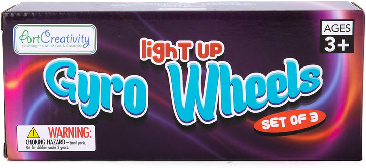 Retro Light up Gyro Wheels Set for Kids- 3, 8.5 Inch Gyroscope Rail Twisters Mesmerizing Spinning Lighting Effects, Spinning Top Autism Toys, Sensory Toys for Kids, Gift for Boys & Girls