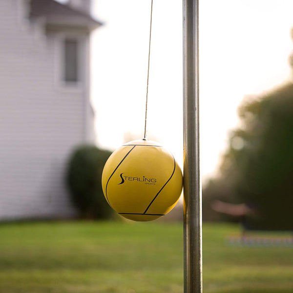Sunnywood Sports Heavy Duty Tetherball Set for Outdoor Backyard with Ball, Rope and Pole 10-1/2' Height