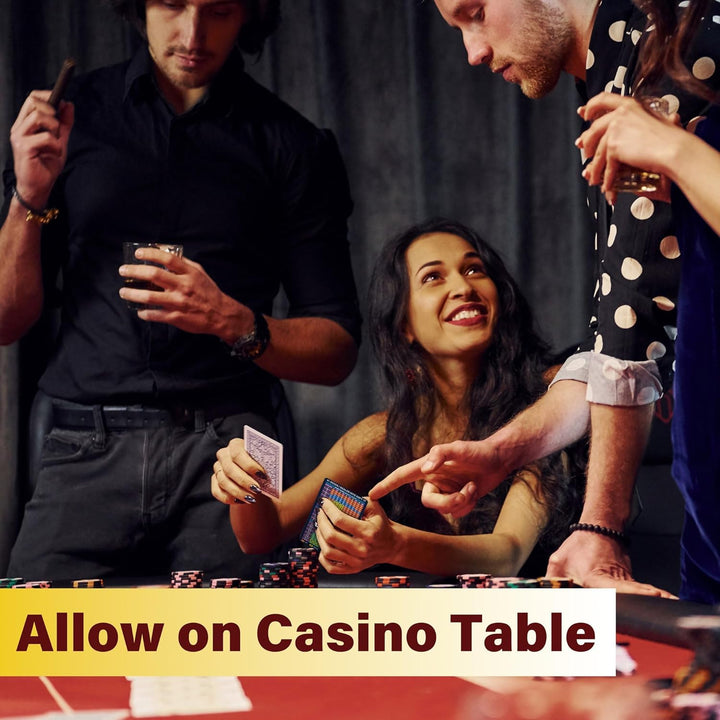 Blackjack Strategy Card -Stainless Steel Blackjack Basic Cards Allowed at Blackjack Table in the Casino 4+ Decks Hit Soft 17 with Leather Sleeve (Larger