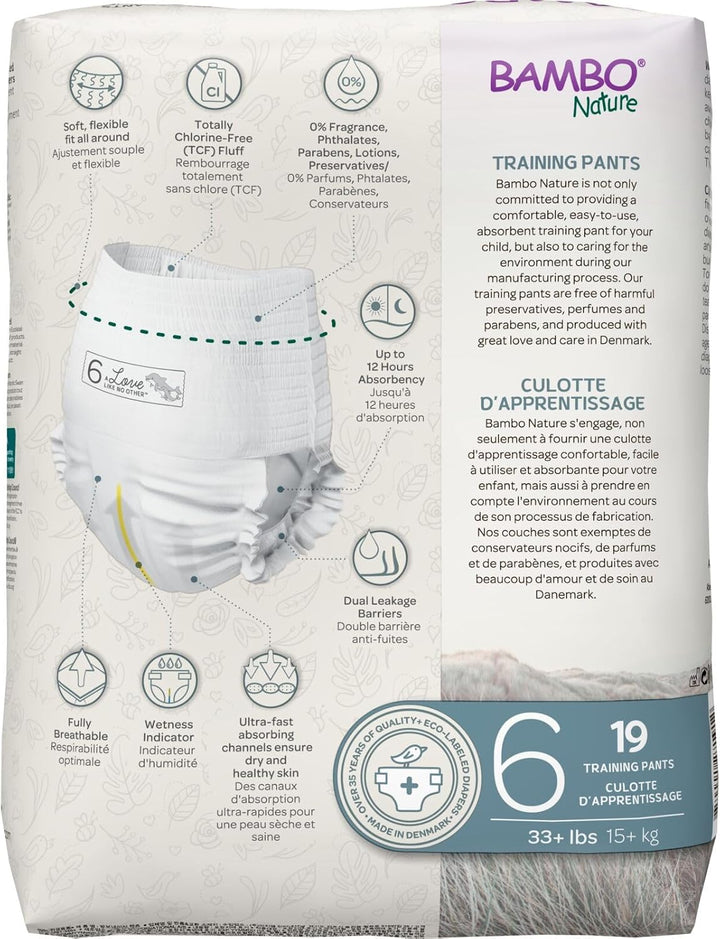 Hypoallergenic Training Pants, Eco-Labeled Training Pants, Totally Chlorine-Free - Size 6 (19 Count)