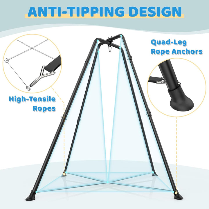 Swing Stand Frame with Sensory/Pod Chair, X-Shaped Swing Set, Metal Hammock Chair Stand for for Kids and Adults Indoor and Outdoor 330LBS