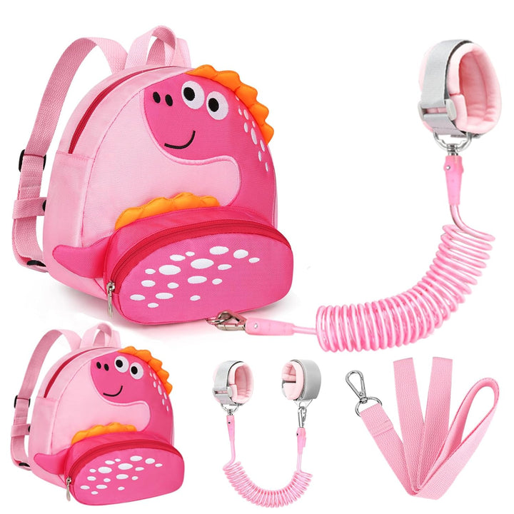 Toddler Harness Backpack Leash, Cute Dinosaur Backpacks with anti Lost Wrist Link, Cute Mini Child Backpack Wristband Tether Strap and Protection Leashes for Boys Girls Aged 1-3 Years