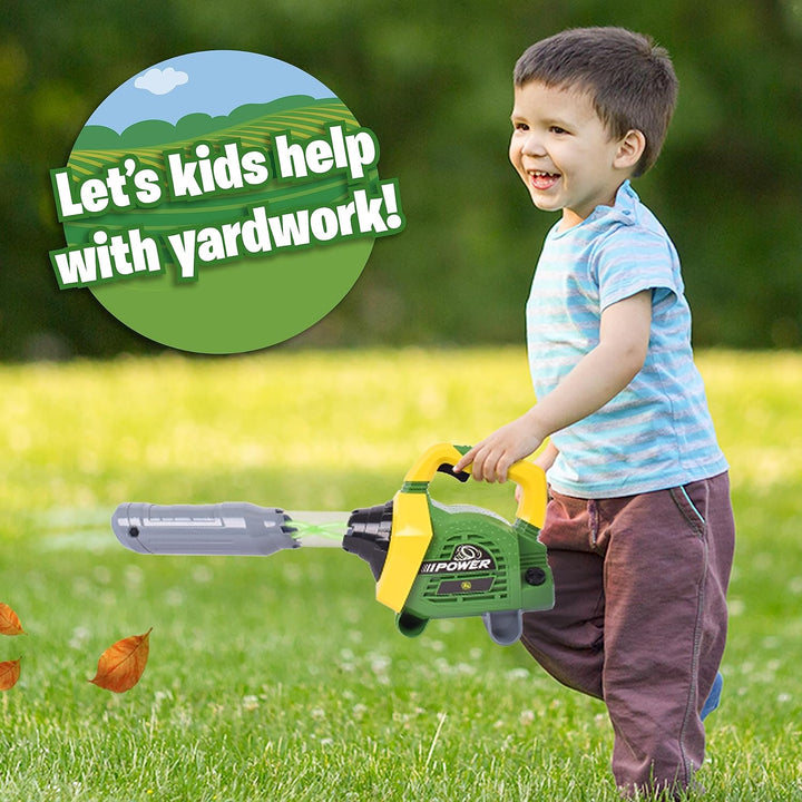 John Deere Leaf Blower Toy for Kids – Pretend Construction Tool with Lights and Sounds | Blows Real Air