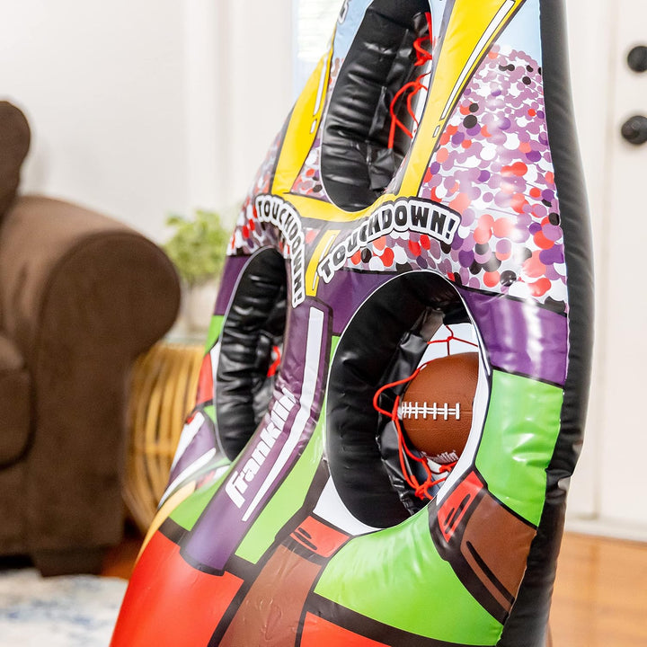 Kids Football Target Toss Game - Inflatable Throwing Target Toy with Soft Mini Footballs - Fun Kids Sports Game