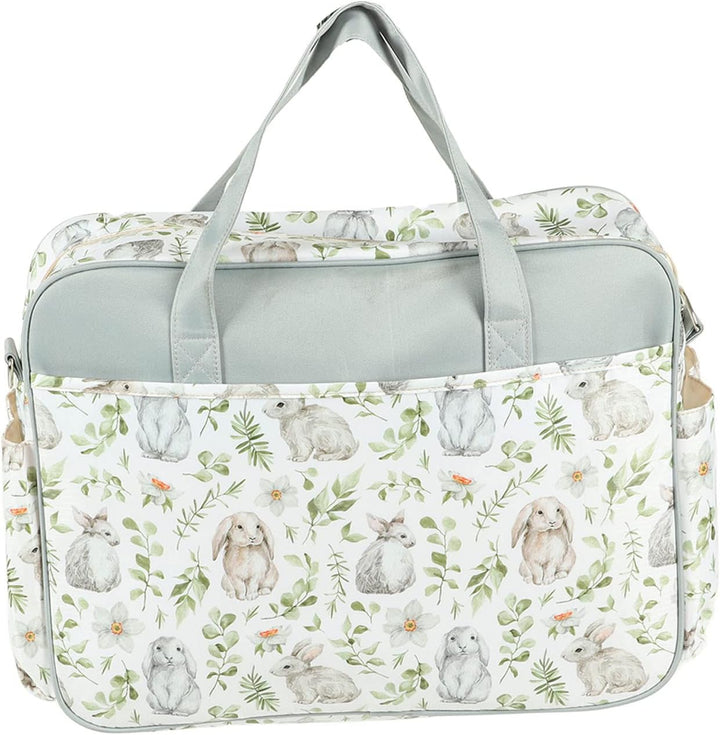 Baby Diaper Messenger Bag,Portable Shoulder Messenger Bag Large Capacity Mommy Diaper Bag for Pregnant Woman (Bunny)