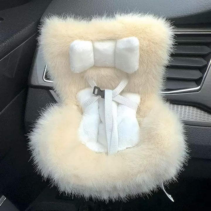Doll Car Seat for 17Cm Dolls with Air Vent Clip and Desktop Stand, Cute and Functional Car Ornament for Blind Box Doll Fans, Collectors (Pink)