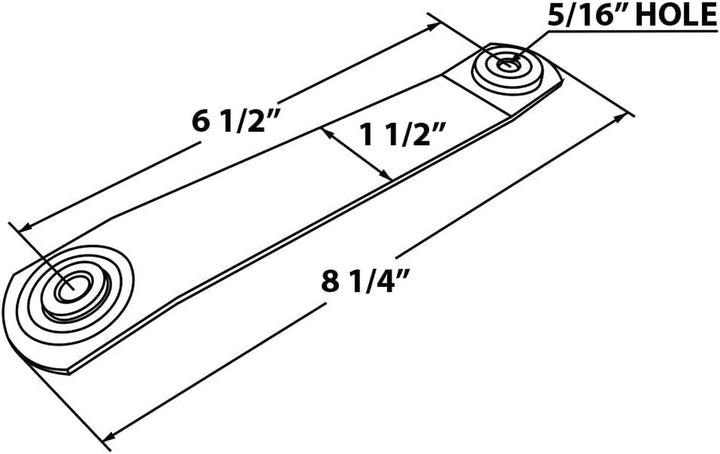 S/4 Stainless Steel Glider Bearing Arm Brackets - 6 1/2" from Hole to Hole