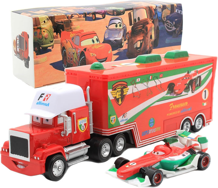 Car 2 3 Toys, Truck and Car Set, Movie Car, Metal and Plastic Material, Children'S Christmas and Birthday Gifts (Mack Truck Uncle)