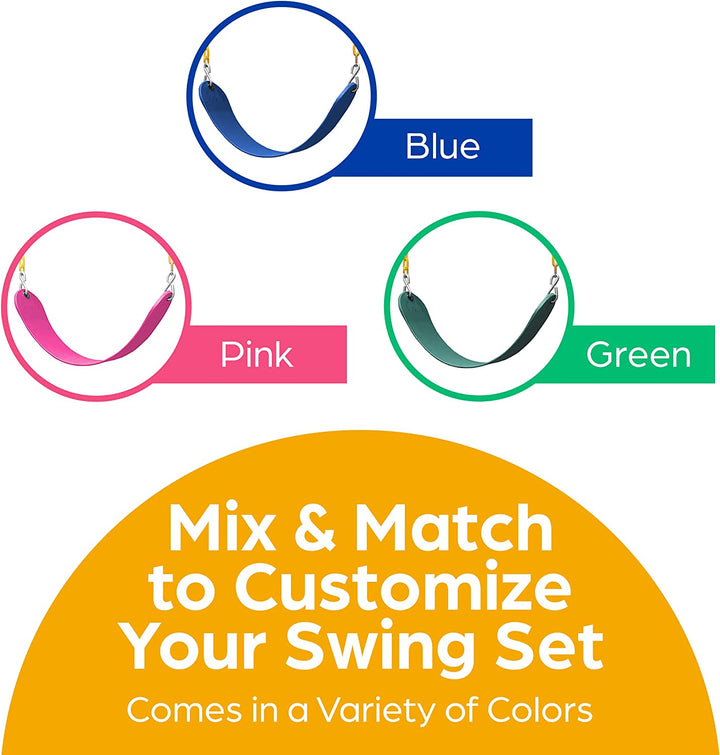 Swing for Outdoor Swing Set - Pack of 1 Swing Seat Replacement Kit with Heavy Duty Chains - Backyard Swingset Playground Accessories for Kids (Green)