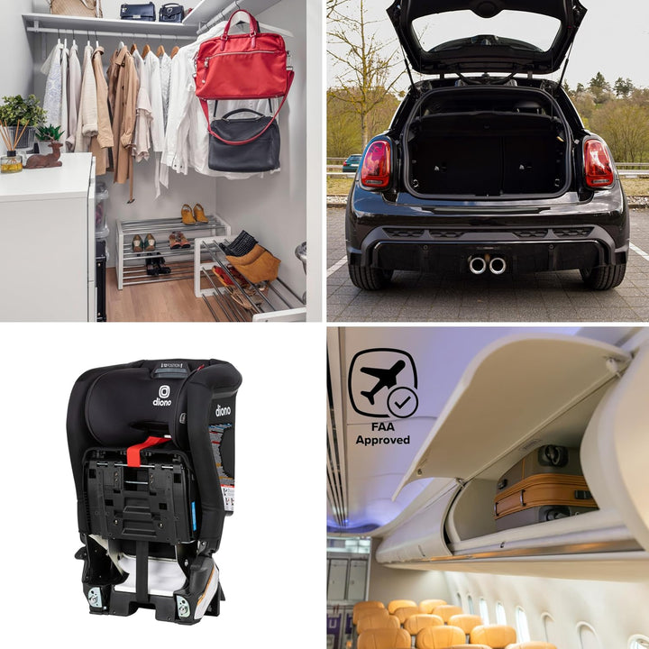 Radian 3R Safeplus, All-In-One Convertible Car Seat, Rear and Forward Facing, Safeplus Engineering, 10 Years 1 Car Seat, Slim Fit 3 Across, Black Jet