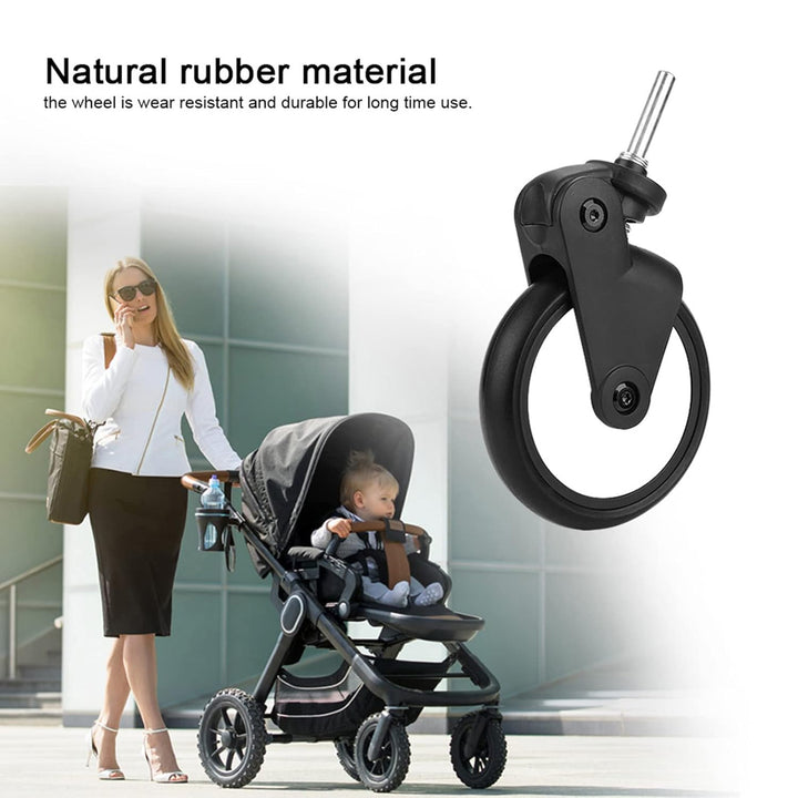 Yoyo Rubber Front Back Wheels Accessories Baby Strollers Rubber Wheels, Replacement Baby Strollers for Yoya Vovo Kids Carriage with Tools (A Pair of Front Wheels)