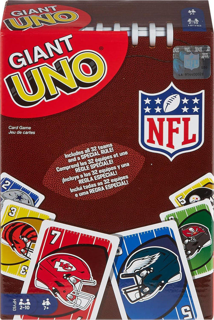 Giant UNO Card Game for Kid, Adult & Families, Color Blind Accessible & Customizable Large Deck
