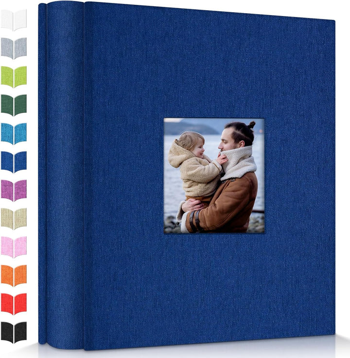 Photo Album 4X6 with 300 Pockets,Slip-In Picture Albums,Linen Cover Memory Book with Front Window,White Page Vertical Photo Book for Wedding,Family,Anniversare,Baby,Vacation