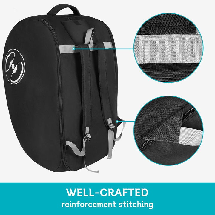 Padded Car Seat Travel Bag for Airplane, Compatible with Doona Car Seat Stroller, Infant Car Seat Bags with Lockable Zipper, Foldable Gate Check Stroller Bag Backpack for Baby Travel