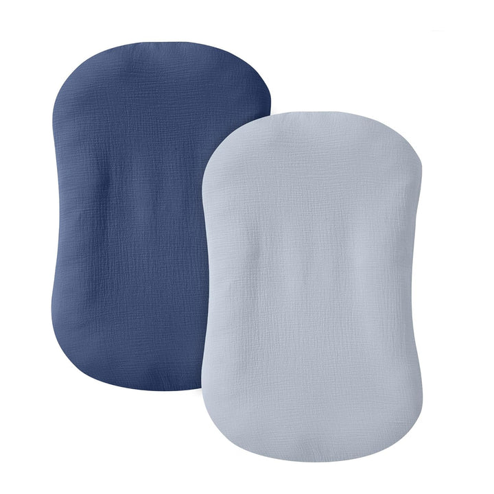 Muslin Baby Lounger Cover 2 Pack, 100% Cotton Infant Lounger Cover, Soft & Breathable Replacement Slipcover, Compatible with Snuggle Me Newborn Lounger (Dark Olive,Cream)