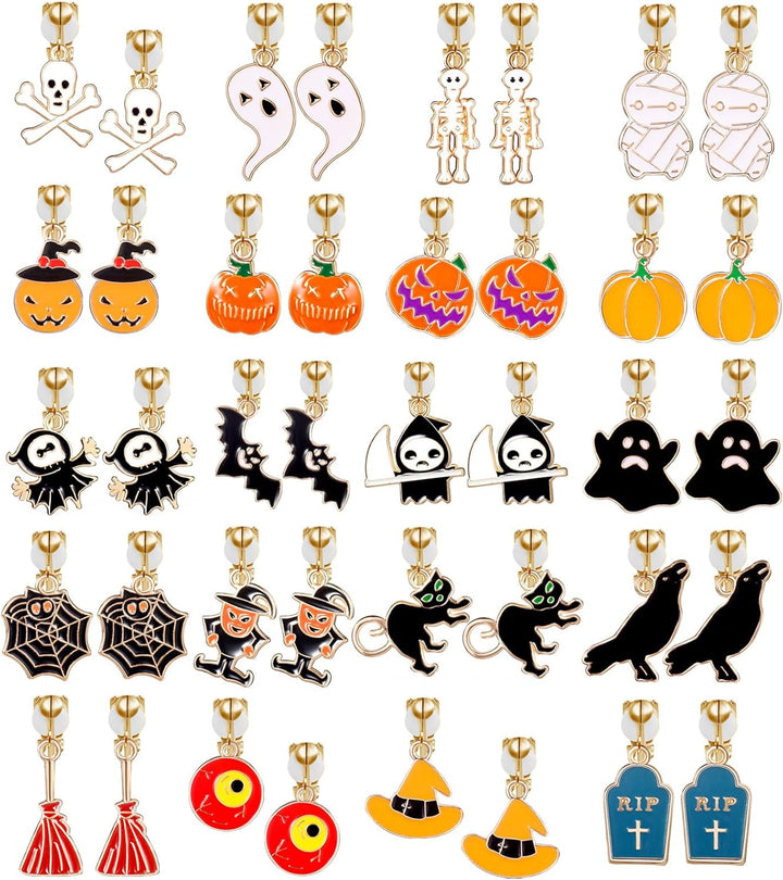 20 Pairs Kids Clip-On Earrings - Cute Animal Designs, Non-Pierced for Girls
