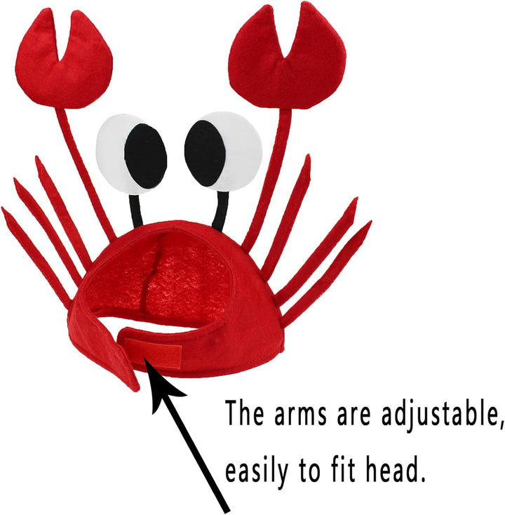 Crab Hat Set- Funny Party Hats Dress up Crazy Theme Party Roleplay Hats Set Novelty 3D Crab Hat for Unisex