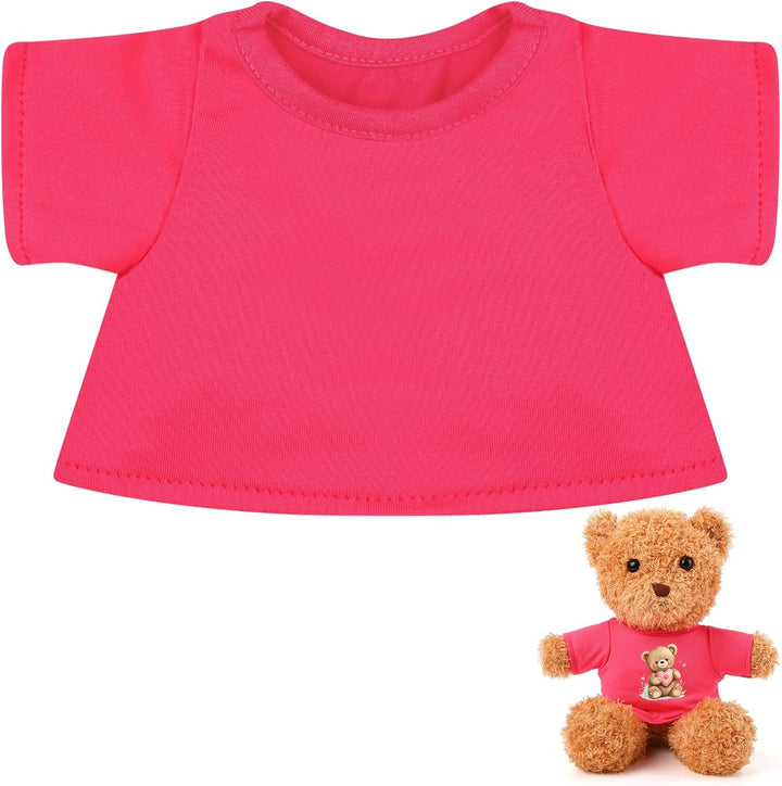 Sublimation Stuffed Bear Clothes Shirt Fit 8-12 Inch Plush Animal Tiny Blank Stuffed Animal Tshirt Easy Matching Doll Accessory Make Your Unique Stuffed Doll Outfit