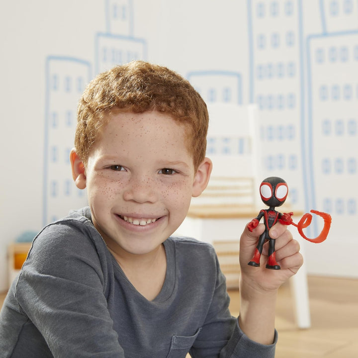 3-Pack, 4-Inch Scale Marvel Action Figures, Includes 3 Figures and 3 Accessories, Spider-Man, Ghost-Spider & Miles Morales (Amazon Exclusive)