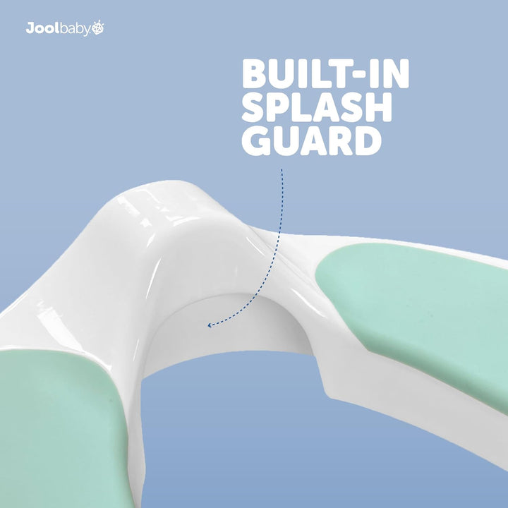 Jool Baby Potty Training Seat for Boys and Girls with Handles, Fits round & Oval Toilets, Non-Slip with Splash Guard, Includes Free Storage Hook (Aqua)