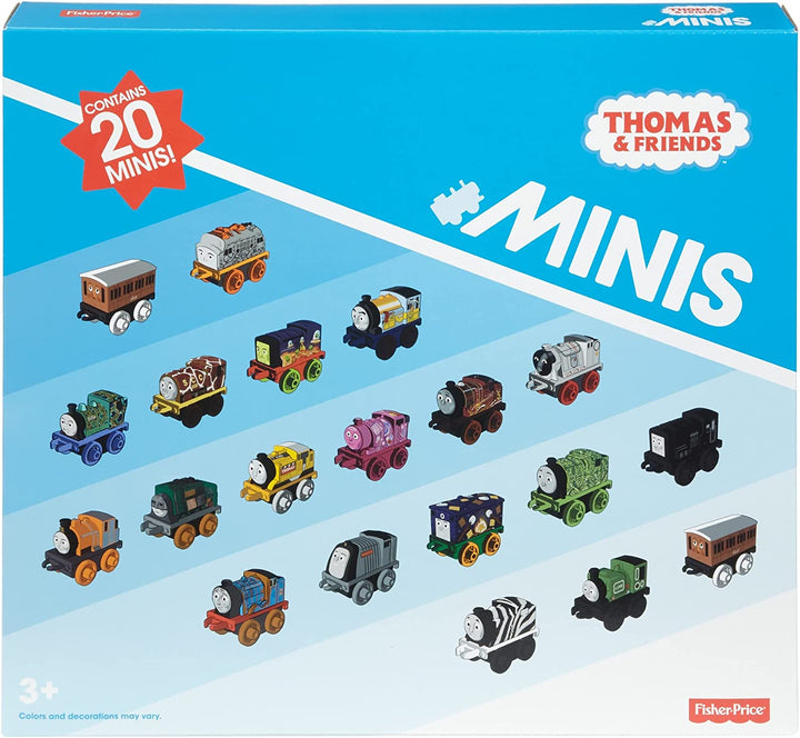 Toy Trains MINIS 20 Pack of Miniature Push-Along Engines & Railway Vehicles for Pretend Play Preschool Kids Ages 3+ Years (Amazon Exclusive)