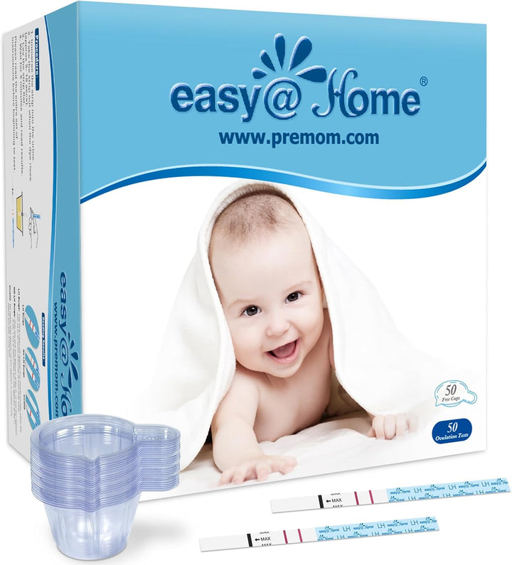 Ovulation Test Predictor Kit : Accurate Fertility Test for Women (Width of 5Mm), Fertility Monitor Test Strips, 50 LH Strips with 50 Urine Cups