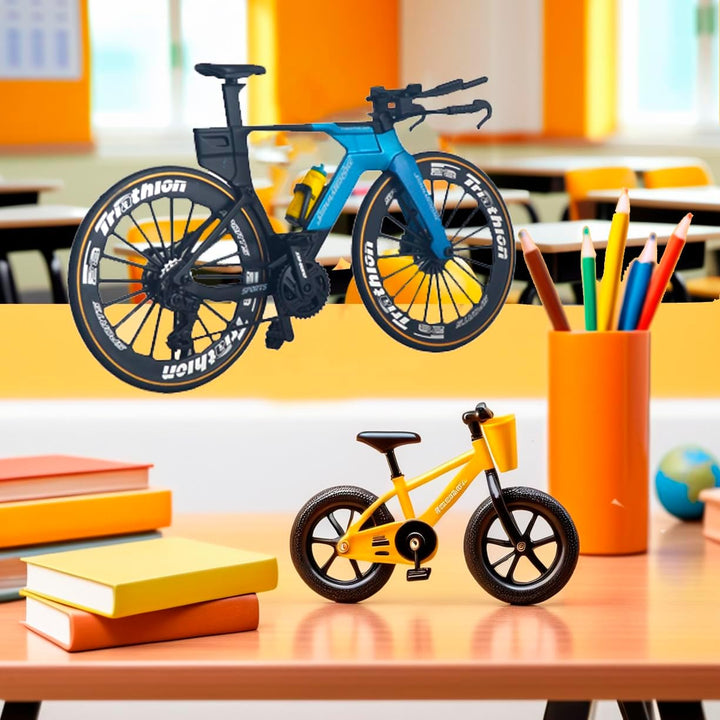 1:8 Scale Road Race Bike Toy Racing Bicycle Die-Cast DS Mini Road Finger Rider Bicycle Model Desktop Decoration DH Alloy Bike Action Figurine Toy for Cake Topper Crafts (Blue)