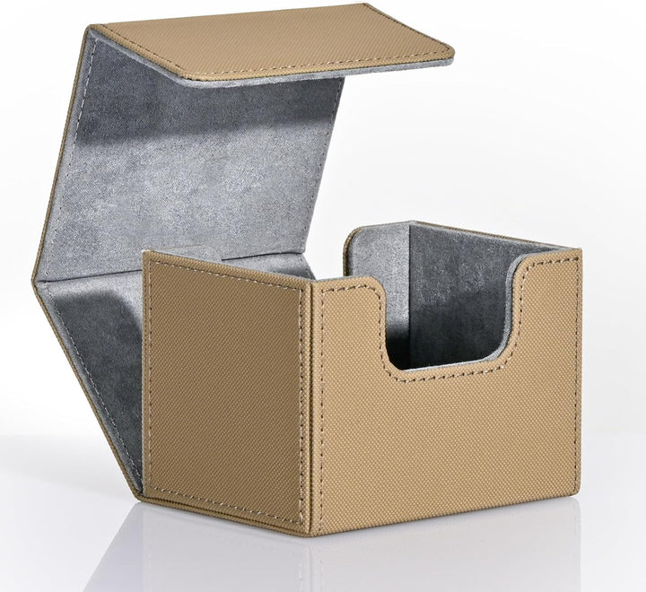 Card Deck Box for Trading Cards, MTG Commander Deck Box Holds 120+ Single Sleeved Cards, Leather Magnetic Card Storage Box Fits for TCG CCG Magic Cards (Black)