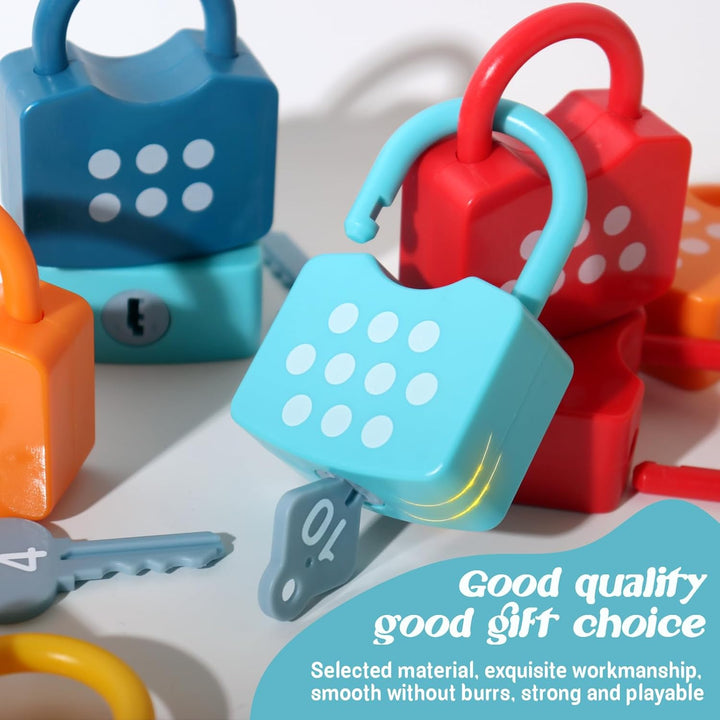 Kids Learning Locks with Keys Numbers Matching & Counting Montessori Educational Toys for Ages 3 Yrs+ Boys and Girls Preschool Games Gifts