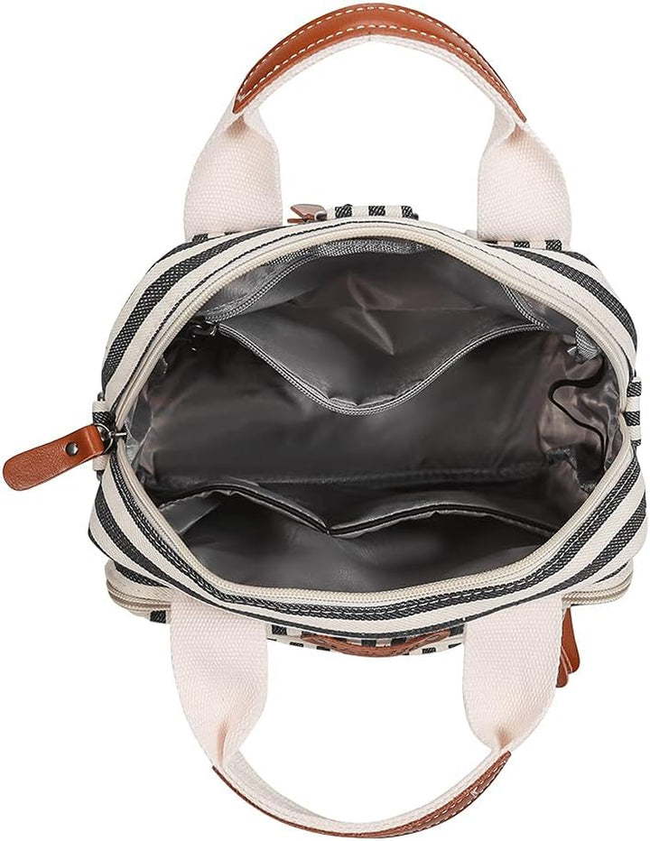 Mini Multi-Function Diaper Bag Tote Messenger Backpack-Stripes