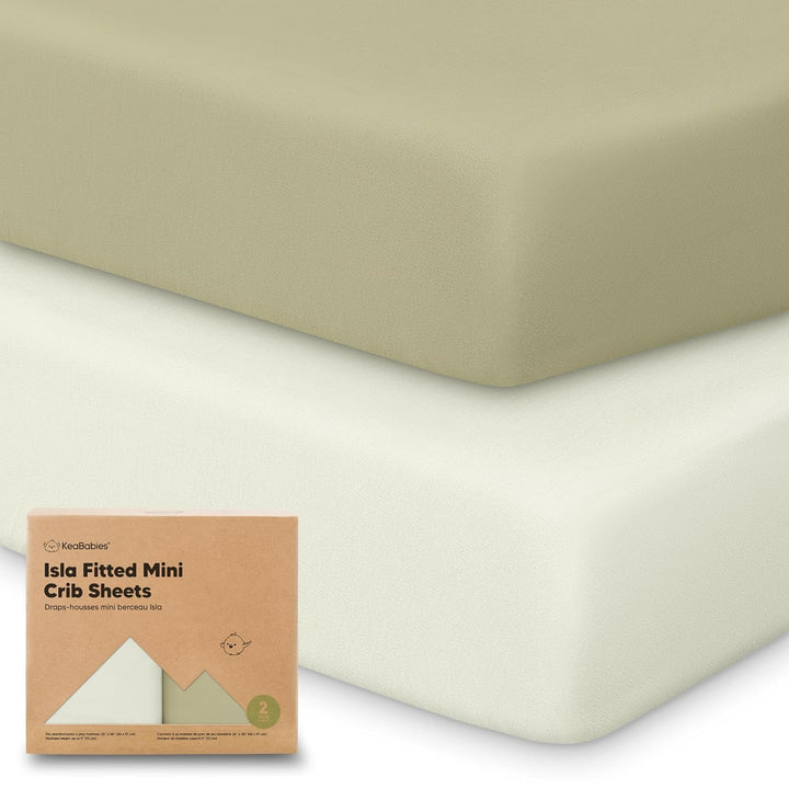 Pack and Play Sheets Fitted - 2-Pack Mini Crib Sheets for Pack N Play Mattress 38X26, Soft & Cozy, Neutral Toddler Playard Bedding, Snug Fitted Mini Baby Crib Mattress Cover Boy, Girl (Butterflies)