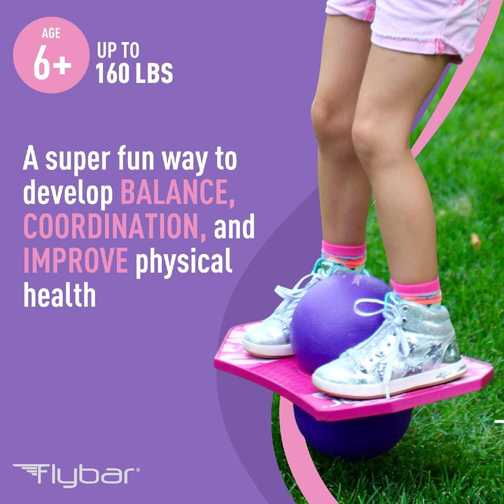 Pogo Trick Ball for Kids, Trick Bounce Board for Boys and Girls Ages 6+, up to 160 Lbs, Includes Pump, Easy to Carry Handle